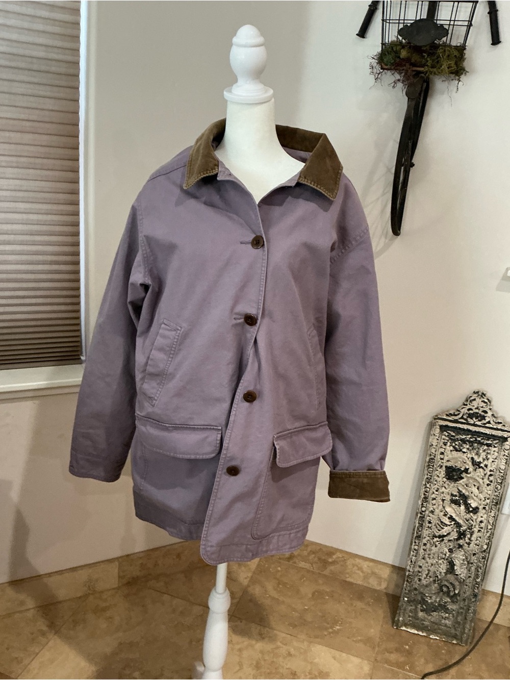 Vintage L.L. Bean Canvas/Maine Theme Flannel Barn Coat Size XL